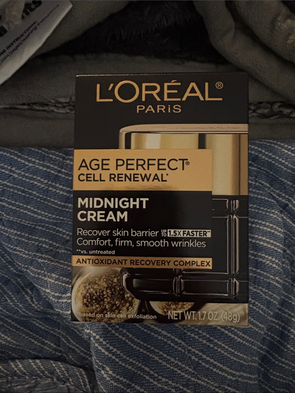 L'Oréal 1.7 oz Age Perfect Cell Renewal Midnight Cream -NIB w Serum Sample